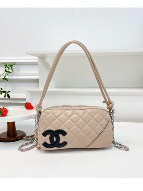 Quilted Beige Crossbody Fashion Shoulder Bag